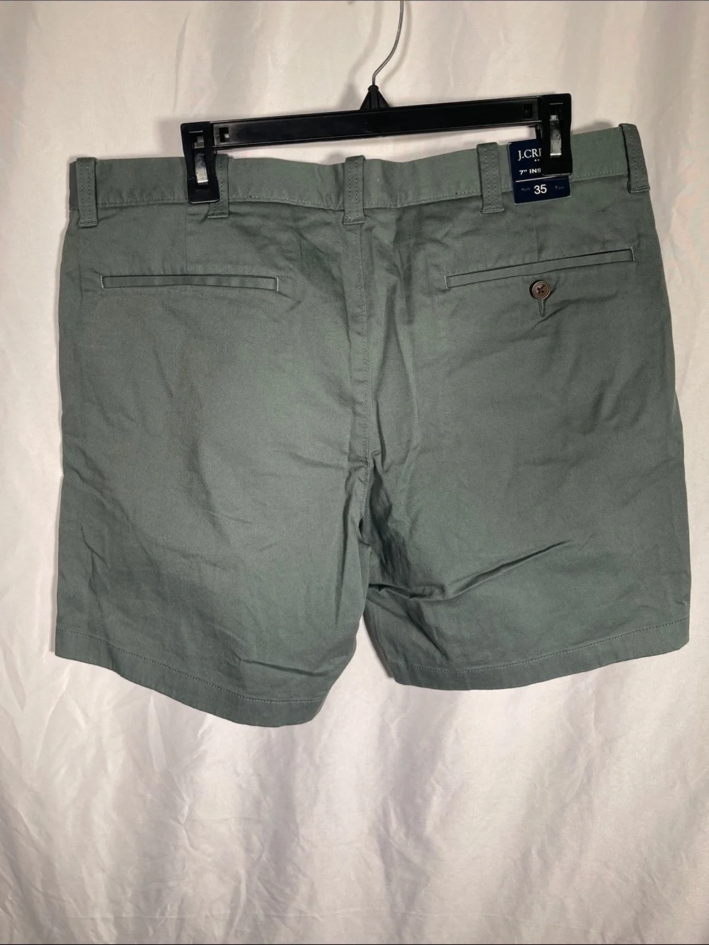 J. CREW MENS FLEX CHINO SHORT GREEN 7” 35 NEW WITH TAGS L0923